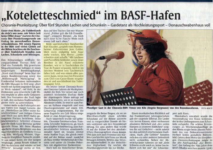 Die Rheinpfalz am 26.01.2010