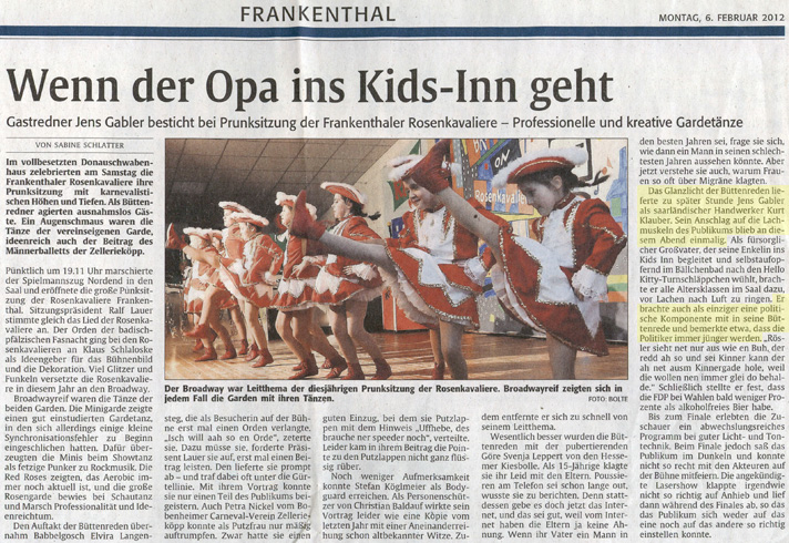 Die Rheinpfalz am 06.02.2012